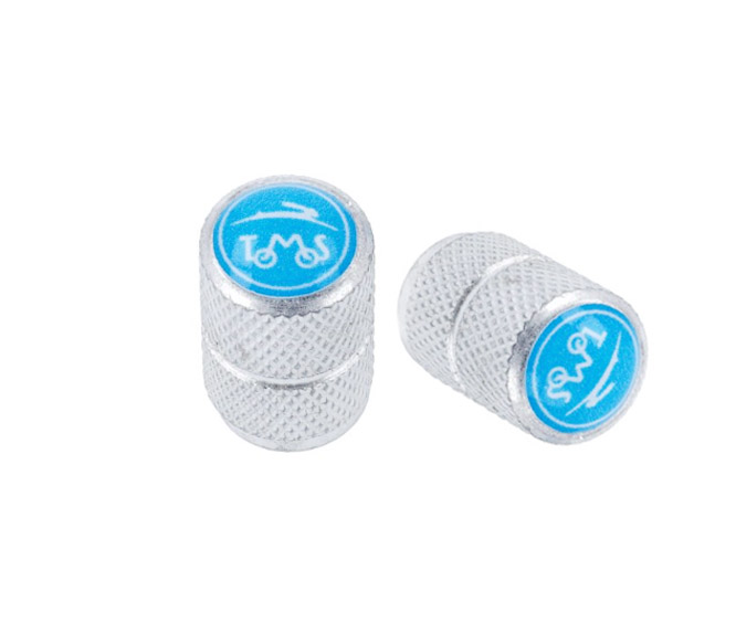 TOMOS Ventildeckelsatz mit Tomos-Logo Aluminium pro Satz