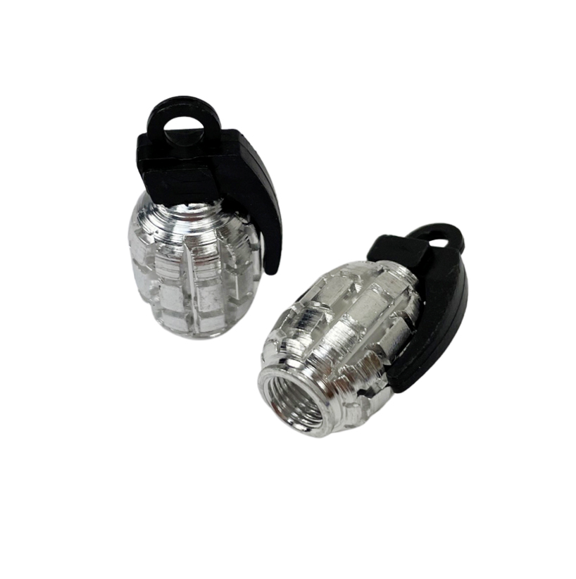 UNIVERSAL Ventilkappen-Set Granat silber 2-tlg