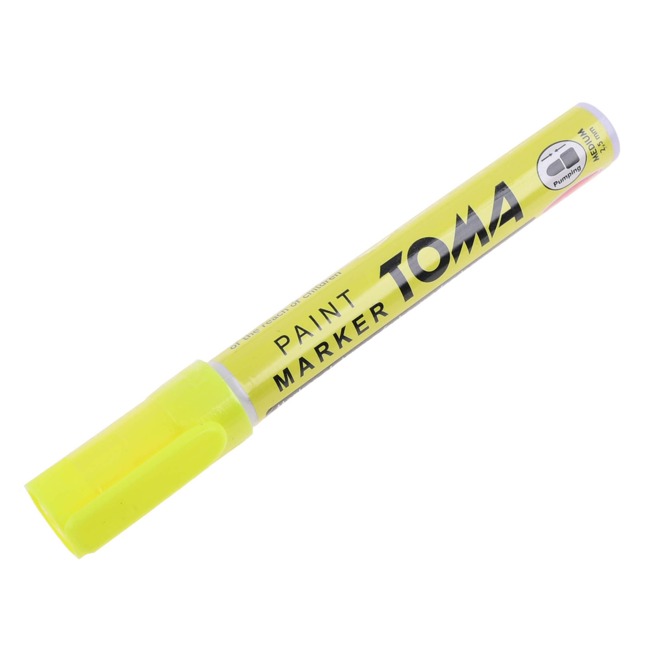 UNIVERSAL Marker/Stift fluorgelb für Stahl - Holz - Gummi - Kunststoff - Glas und Reifen - Reifenstift (hergestellt in der EU)